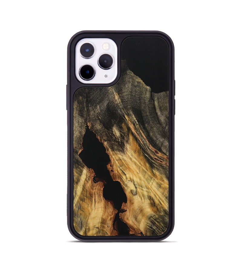 iPhone 11 Pro Wood Phone Case - Doretha (Pure Black, 733202)