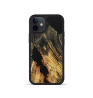 iPhone 12 mini Wood Phone Case - Doretha (Pure Black, 733202)