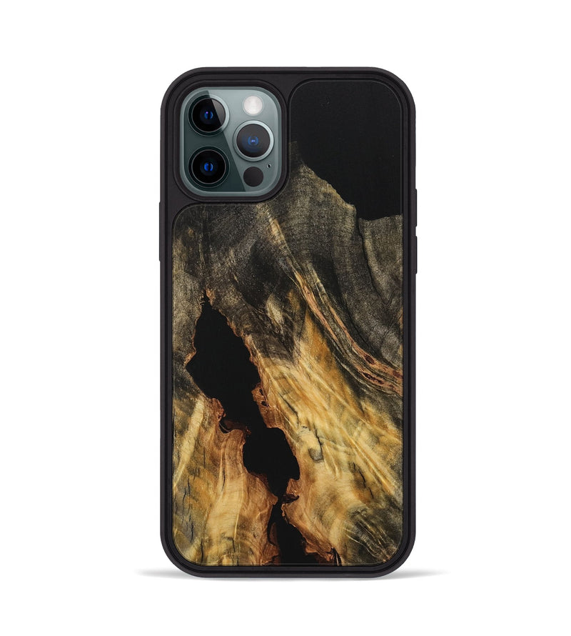 iPhone 12 Pro Wood Phone Case - Doretha (Pure Black, 733202)