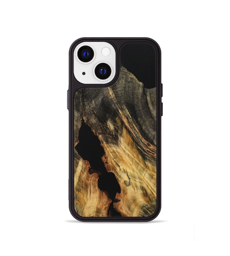 iPhone 13 mini Wood Phone Case - Doretha (Pure Black, 733202)