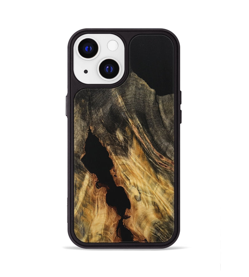 iPhone 13 Wood Phone Case - Doretha (Pure Black, 733202)