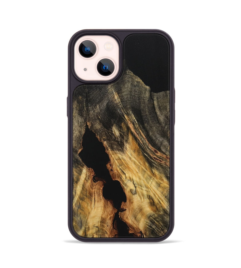 iPhone 14 Wood Phone Case - Doretha (Pure Black, 733202)