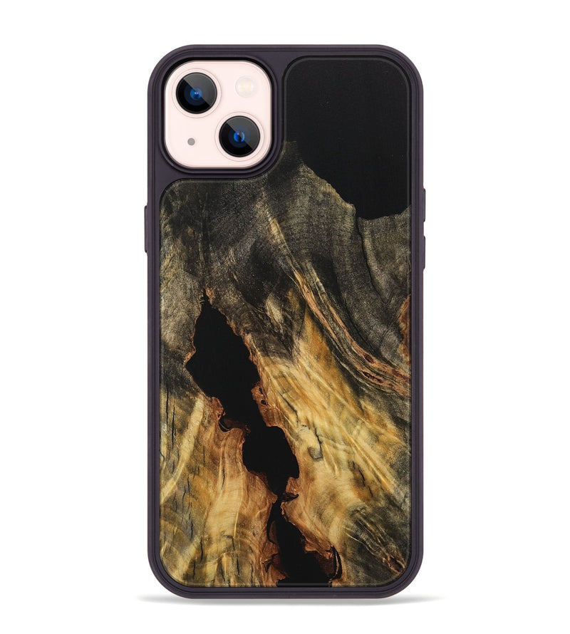 iPhone 14 Plus Wood Phone Case - Doretha (Pure Black, 733202)