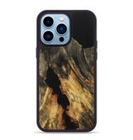 iPhone 14 Pro Max Wood Phone Case - Doretha (Pure Black, 733202)