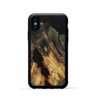 iPhone Xs Wood Phone Case - Doretha (Pure Black, 733202)