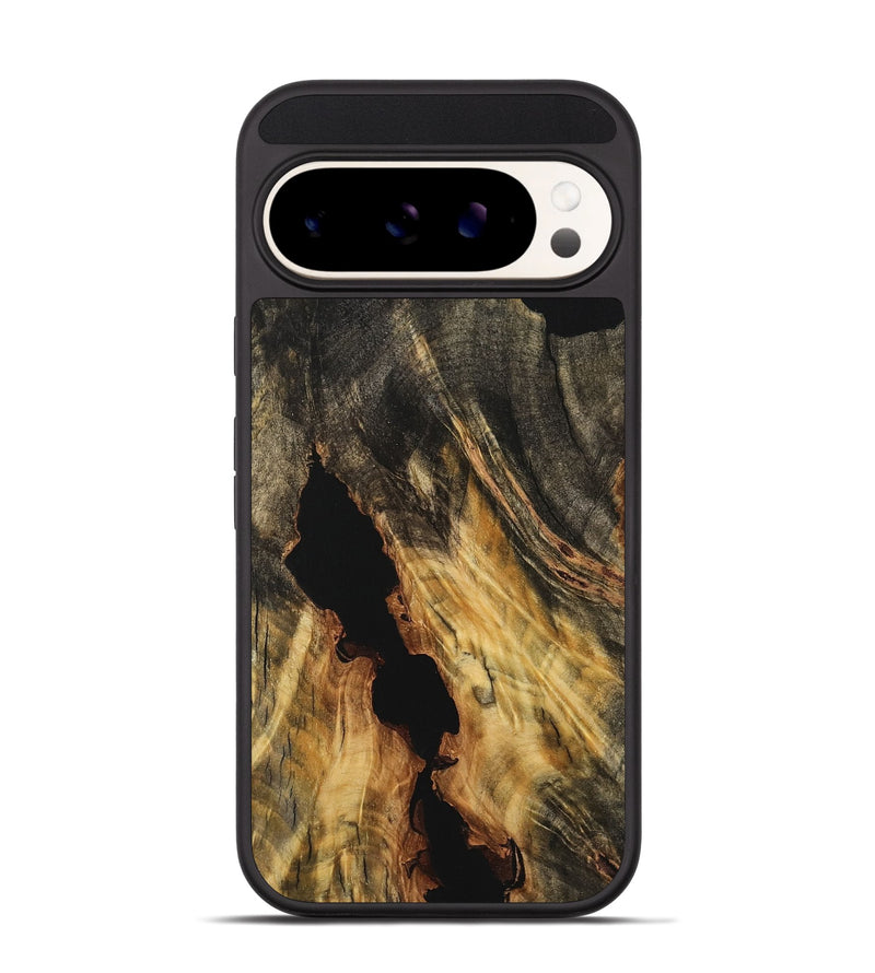 Pixel 9 Wood Phone Case - Doretha (Pure Black, 733202)