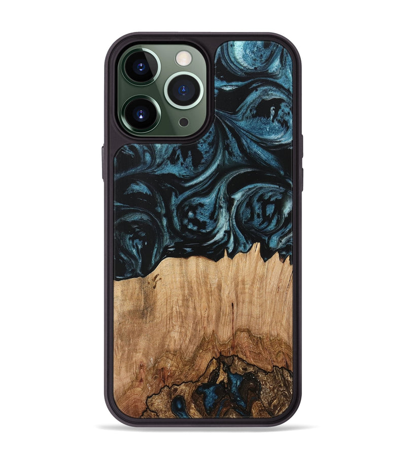 iPhone 13 Pro Max Wood Phone Case - Elspeth (Blue, 733203)