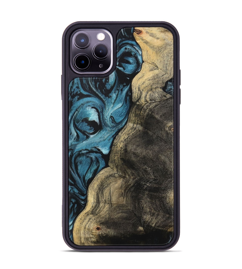 iPhone 11 Pro Max Wood Phone Case - Ivah (Blue, 733206)