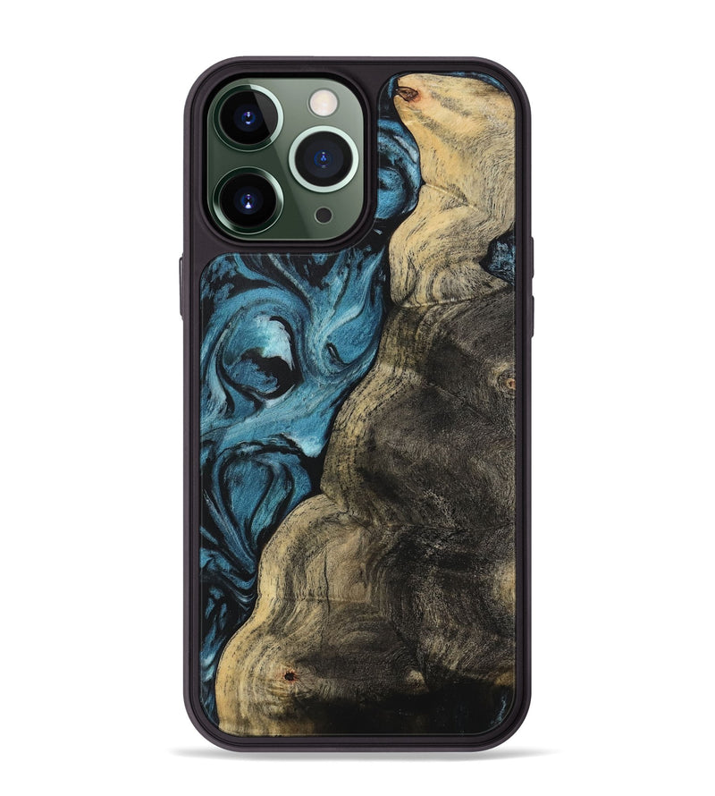 iPhone 13 Pro Max Wood Phone Case - Ivah (Blue, 733206)