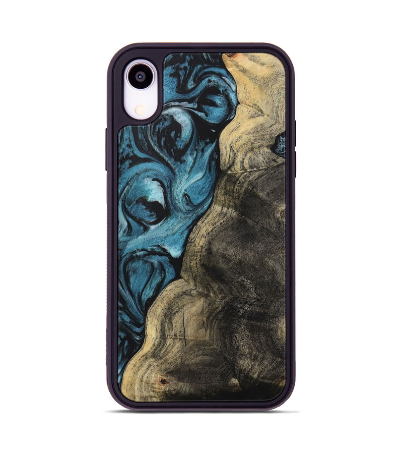 iPhone Xr Wood Phone Case - Ivah (Blue, 733206)