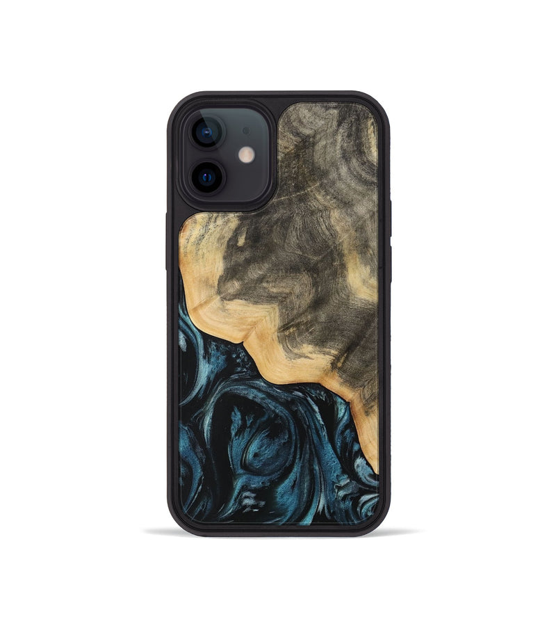 iPhone 12 mini Wood Phone Case - Mona (Blue, 733207)