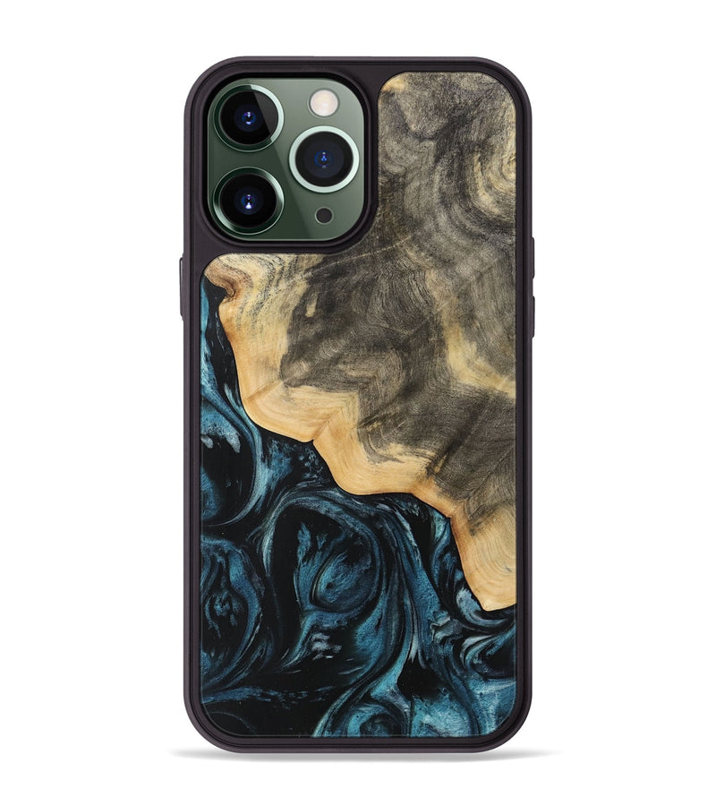 iPhone 13 Pro Max Wood Phone Case - Mona (Blue, 733207)