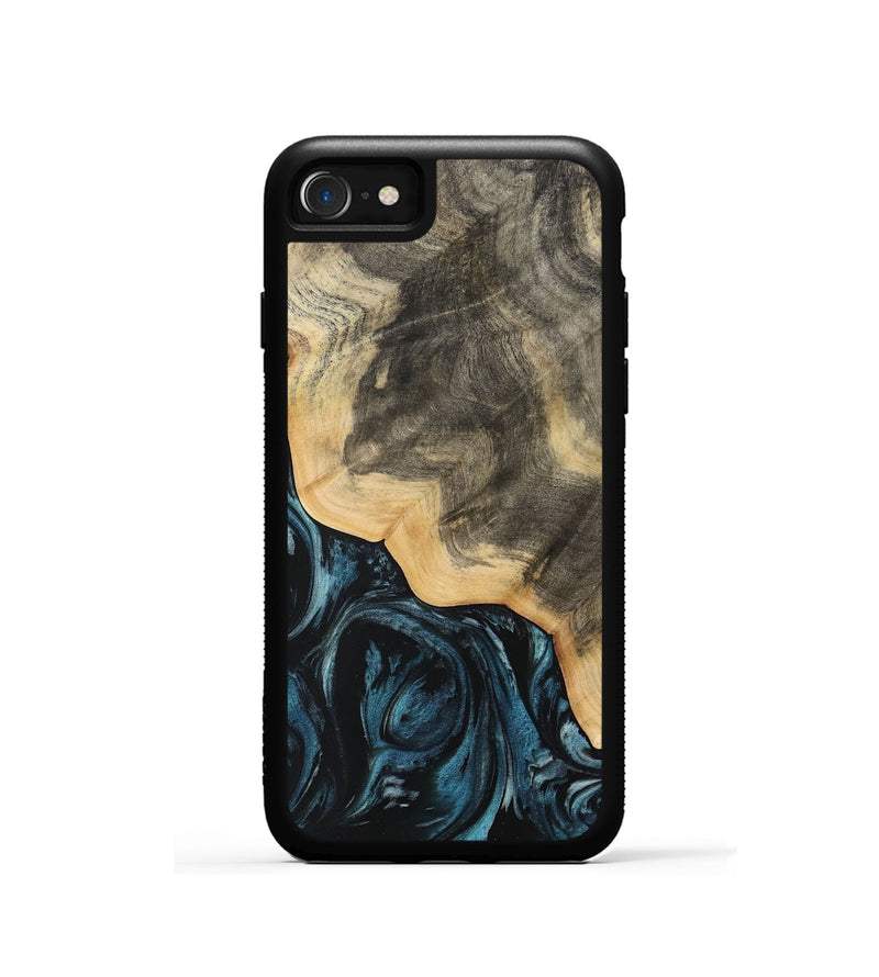 iPhone SE Wood Phone Case - Mona (Blue, 733207)