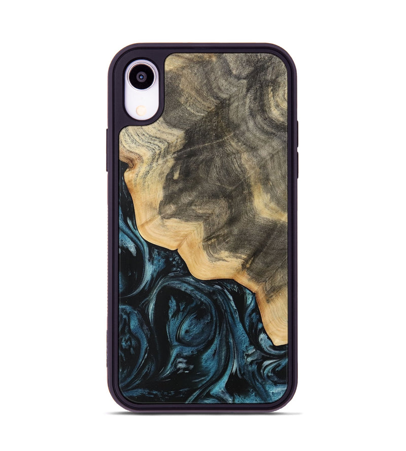 iPhone Xr Wood Phone Case - Mona (Blue, 733207)