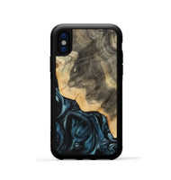 iPhone Xs Wood Phone Case - Mona (Blue, 733207)