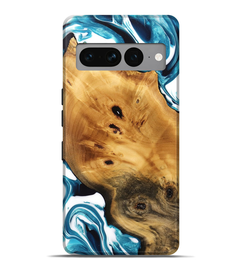 Pixel 7 Pro Wood Live Edge Phone Case - Shameka (Blue, 733386)