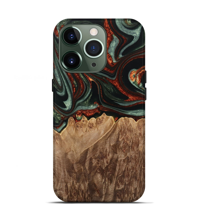 iPhone 13 Pro Wood Live Edge Phone Case - Jayson (Green, 733387)