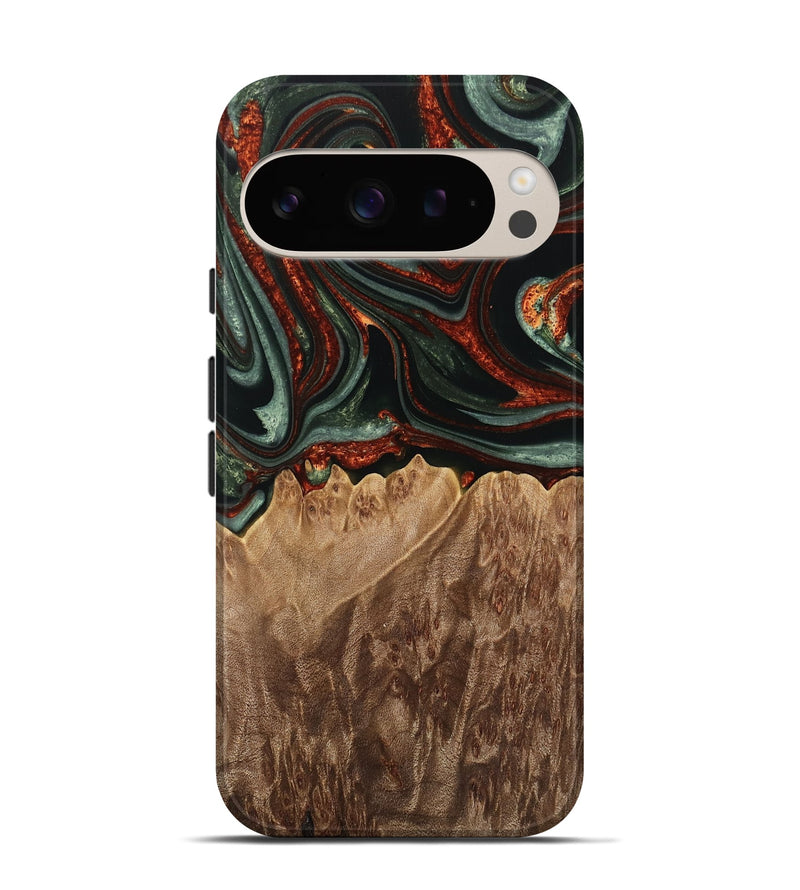 Pixel 9 Wood Live Edge Phone Case - Jayson (Green, 733387)