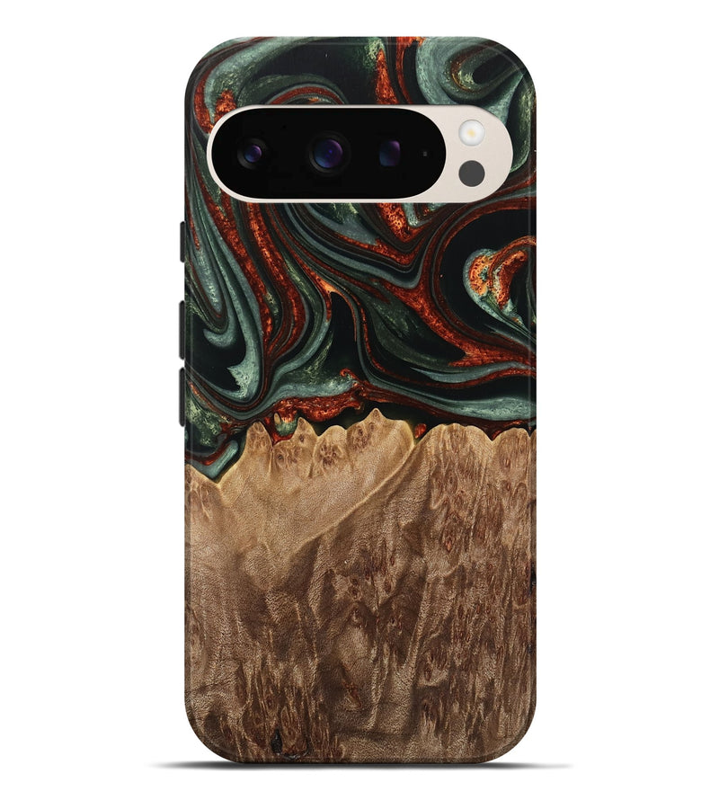 Pixel 9 Pro XL Wood Live Edge Phone Case - Jayson (Green, 733387)