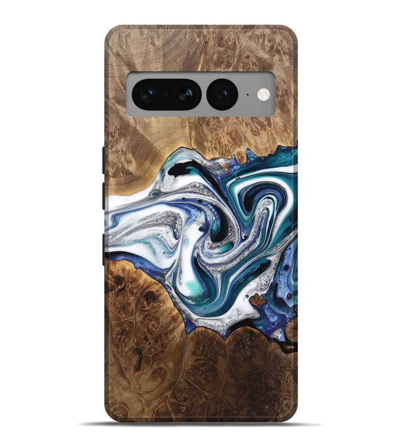 Pixel 7 Pro Wood Live Edge Phone Case - Danell (Blue, 733389)