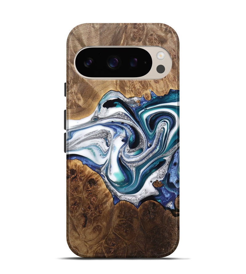 Pixel 9 Wood Live Edge Phone Case - Danell (Blue, 733389)