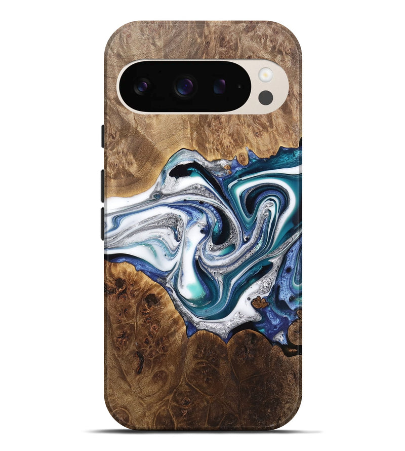 Pixel 9 Pro XL Wood Live Edge Phone Case - Danell (Blue, 733389)