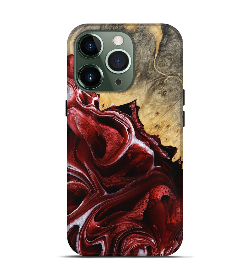 iPhone 13 Pro Wood Live Edge Phone Case - Nachum (Red, 733390)