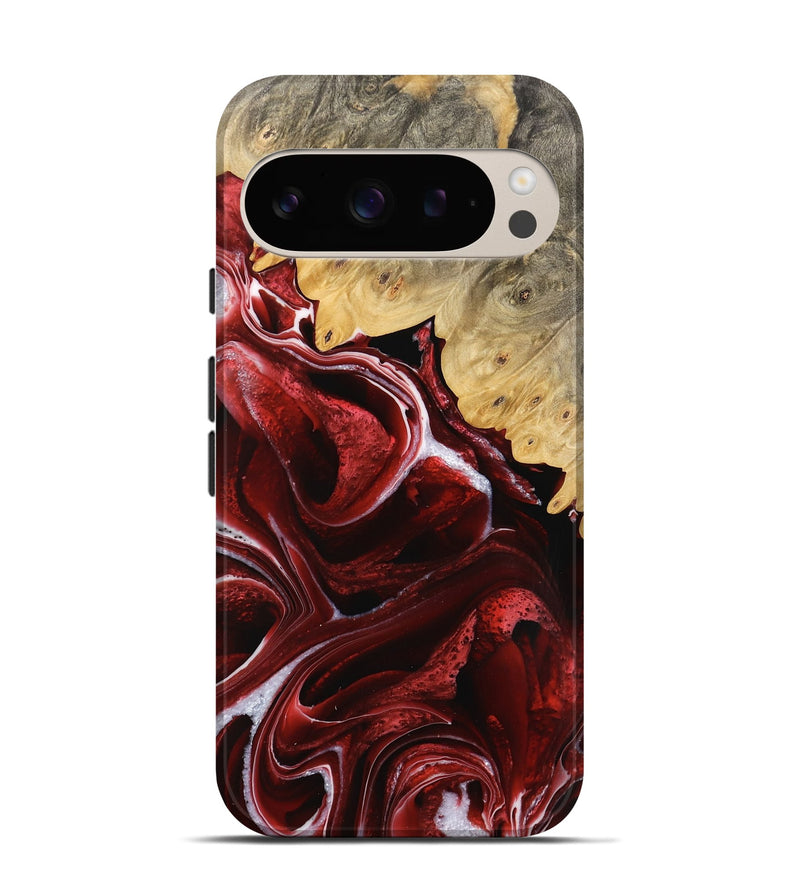 Pixel 9 Wood Live Edge Phone Case - Nachum (Red, 733390)