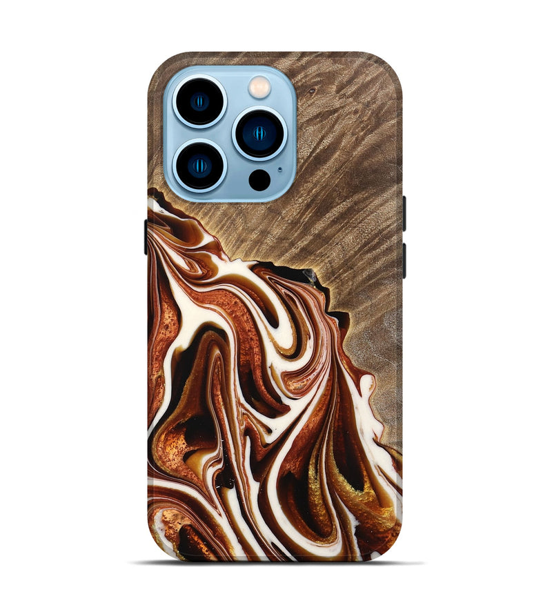 iPhone 14 Pro Wood Live Edge Phone Case - Gustie (Red, 733392)