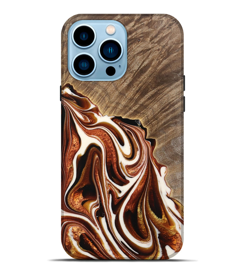 iPhone 14 Pro Max Wood Live Edge Phone Case - Gustie (Red, 733392)