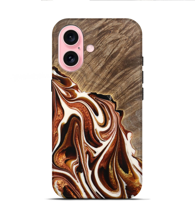 iPhone 16 Wood Live Edge Phone Case - Gustie (Red, 733392)