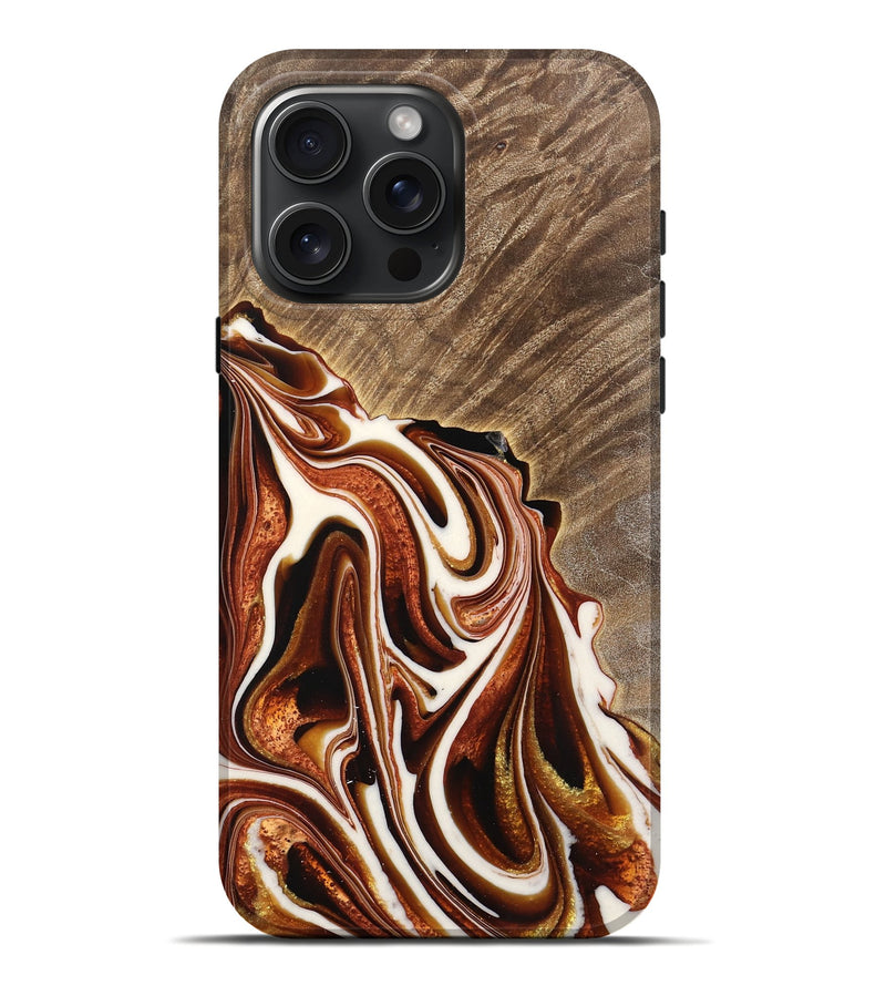 iPhone 16 Pro Max Wood Live Edge Phone Case - Gustie (Red, 733392)