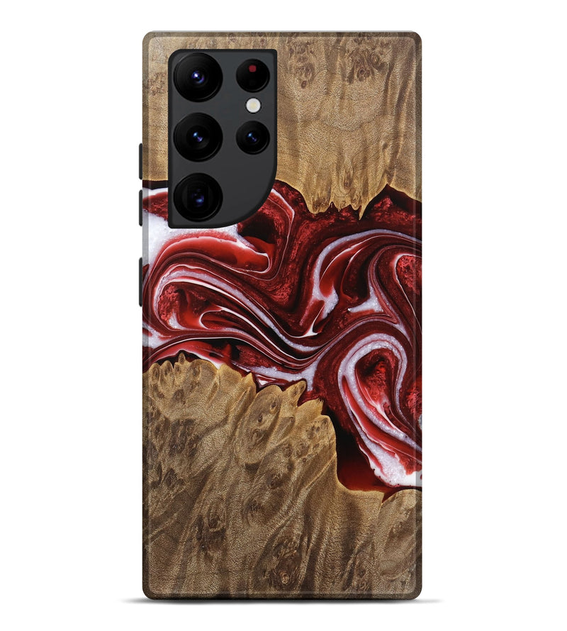 Galaxy S22 Ultra Wood Live Edge Phone Case - Gennaro (Red, 733393)