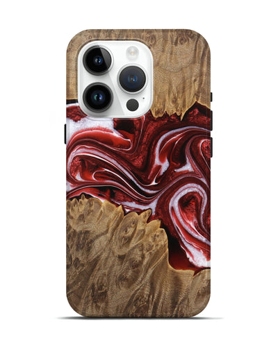 iPhone 15 Pro Wood Live Edge Phone Case - Gennaro (Red, 733393)