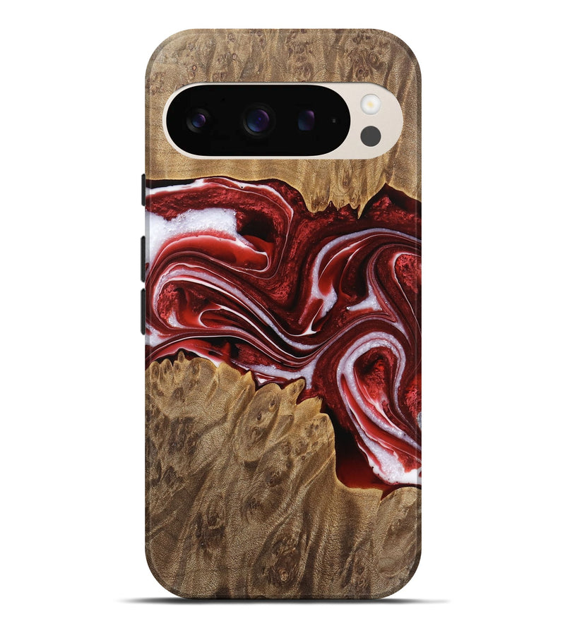 Pixel 9 Pro XL Wood Live Edge Phone Case - Gennaro (Red, 733393)