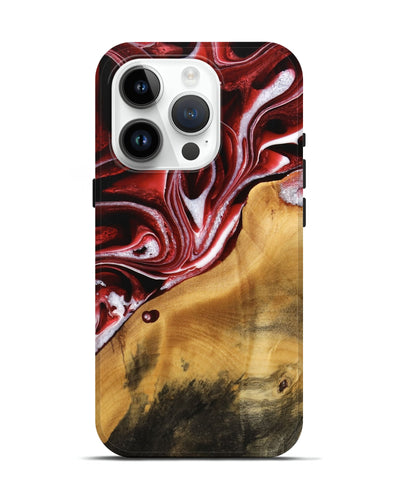 iPhone 15 Pro Wood Live Edge Phone Case - Josepha (Red, 733397)