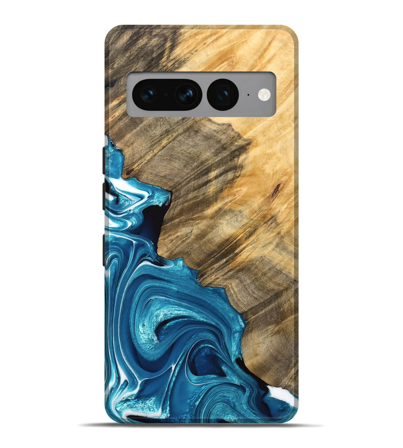 Pixel 7 Pro Wood Live Edge Phone Case - Willian (Blue, 733398)