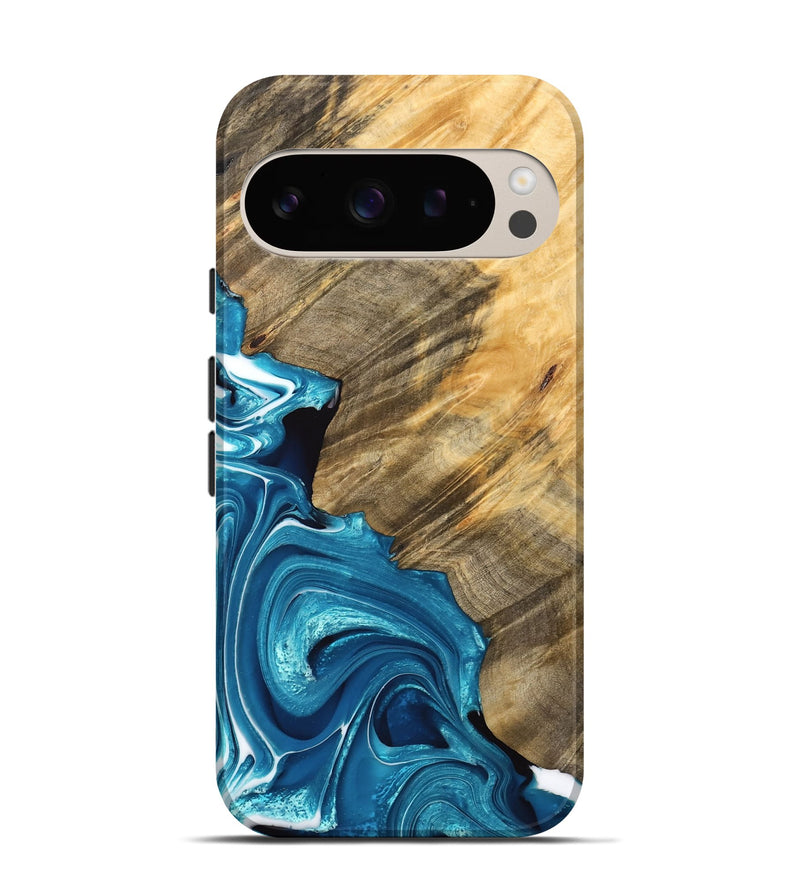 Pixel 9 Wood Live Edge Phone Case - Willian (Blue, 733398)