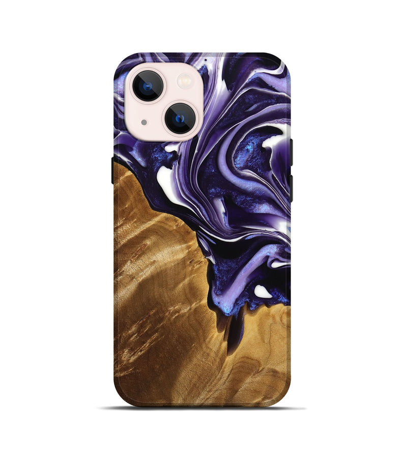 iPhone 13 mini Wood Live Edge Phone Case - Jonah (Purple, 733399)