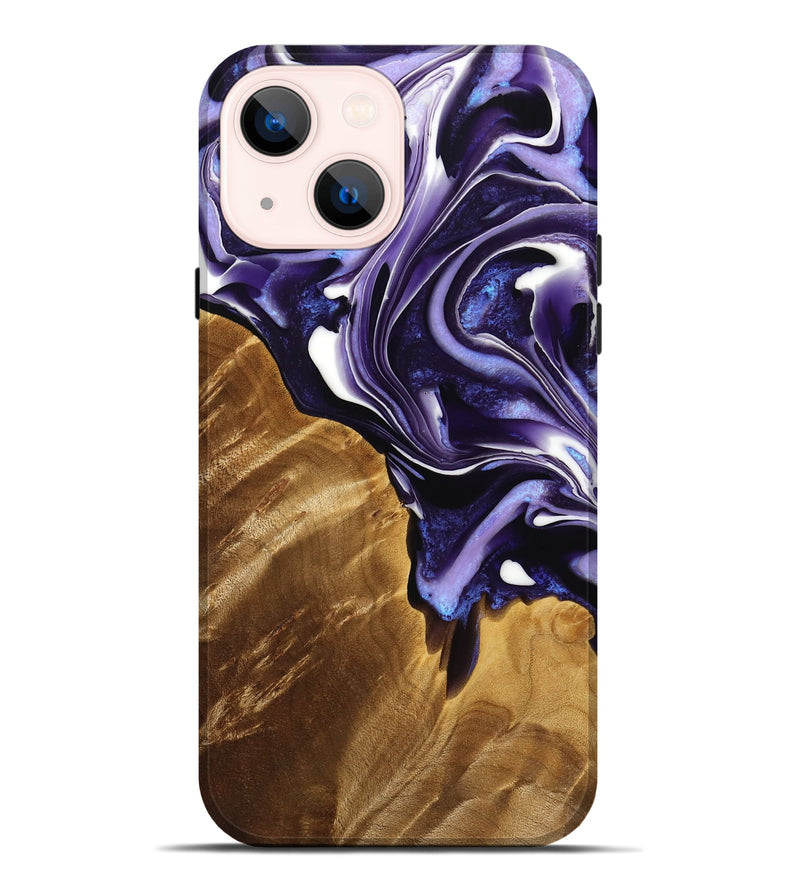 iPhone 14 Plus Wood Live Edge Phone Case - Jonah (Purple, 733399)