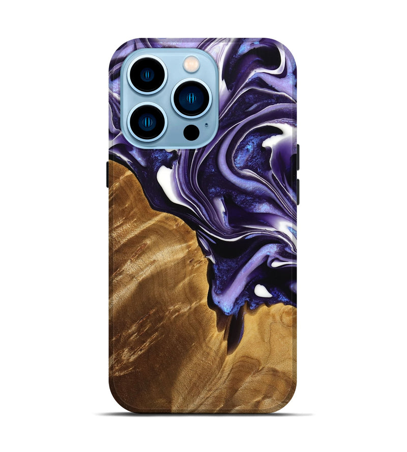 iPhone 14 Pro Wood Live Edge Phone Case - Jonah (Purple, 733399)