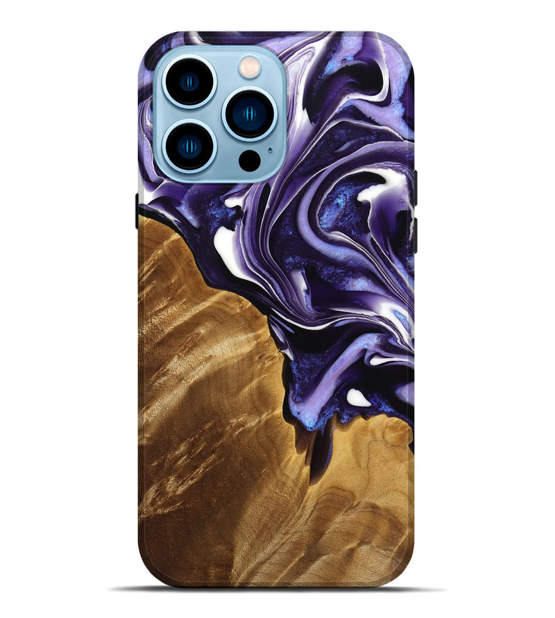 iPhone 14 Pro Max Wood Live Edge Phone Case - Jonah (Purple, 733399)