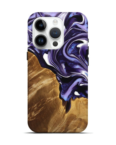 iPhone 15 Pro Wood Live Edge Phone Case - Jonah (Purple, 733399)