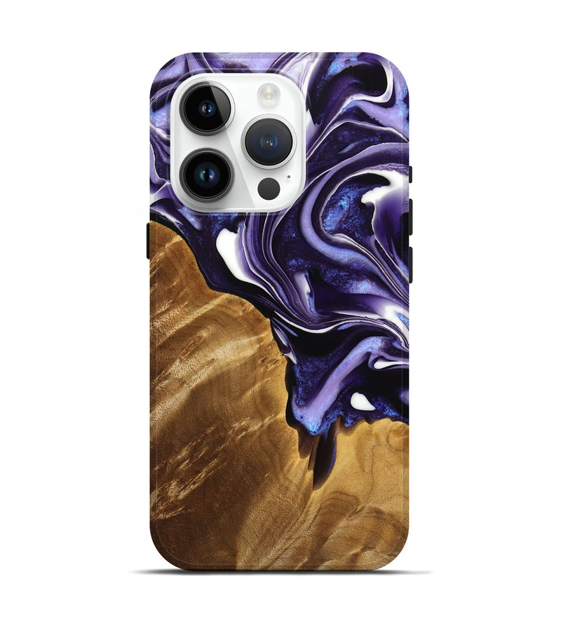 iPhone 15 Pro Wood Live Edge Phone Case - Jonah (Purple, 733399)