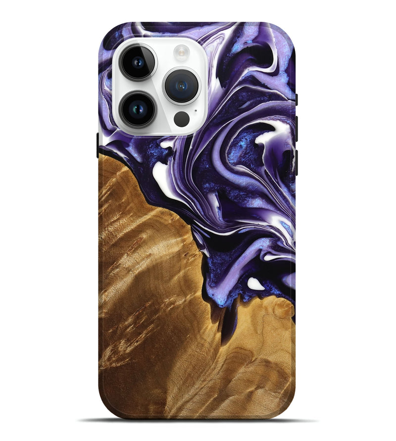 iPhone 15 Pro Max Wood Live Edge Phone Case - Jonah (Purple, 733399)