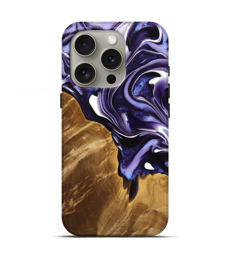 iPhone 16 Pro Wood Live Edge Phone Case - Jonah (Purple, 733399)