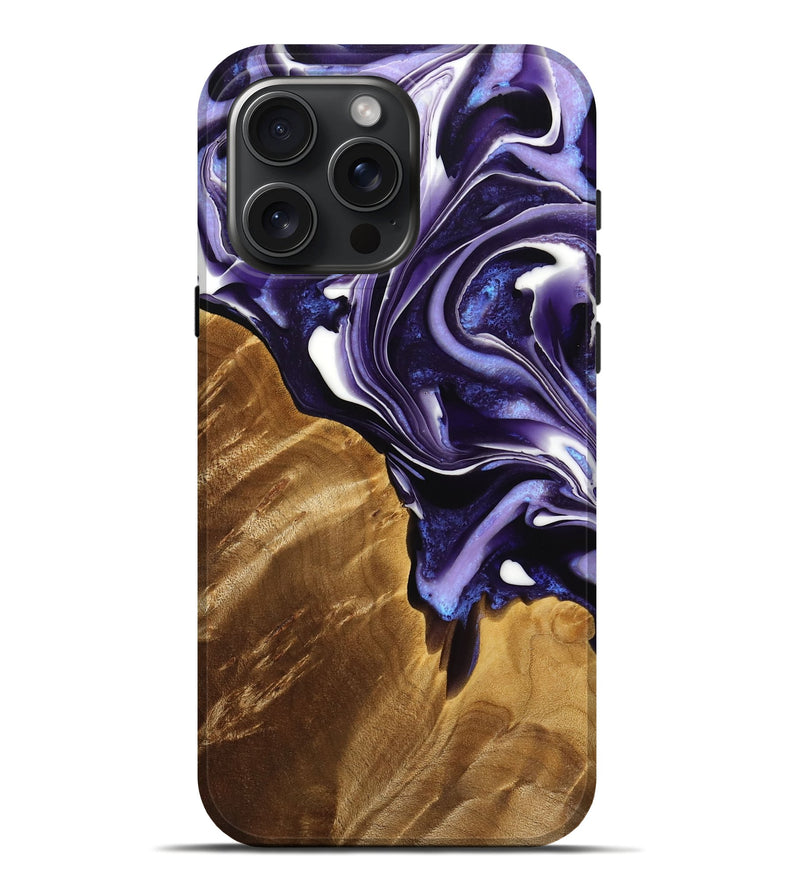 iPhone 16 Pro Max Wood Live Edge Phone Case - Jonah (Purple, 733399)