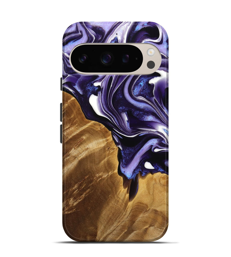 Pixel 9 Pro Wood Live Edge Phone Case - Jonah (Purple, 733399)