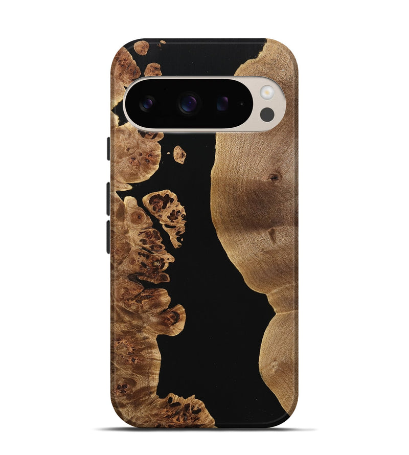 Pixel 9 Wood Live Edge Phone Case - Marty (Pure Black, 733401)