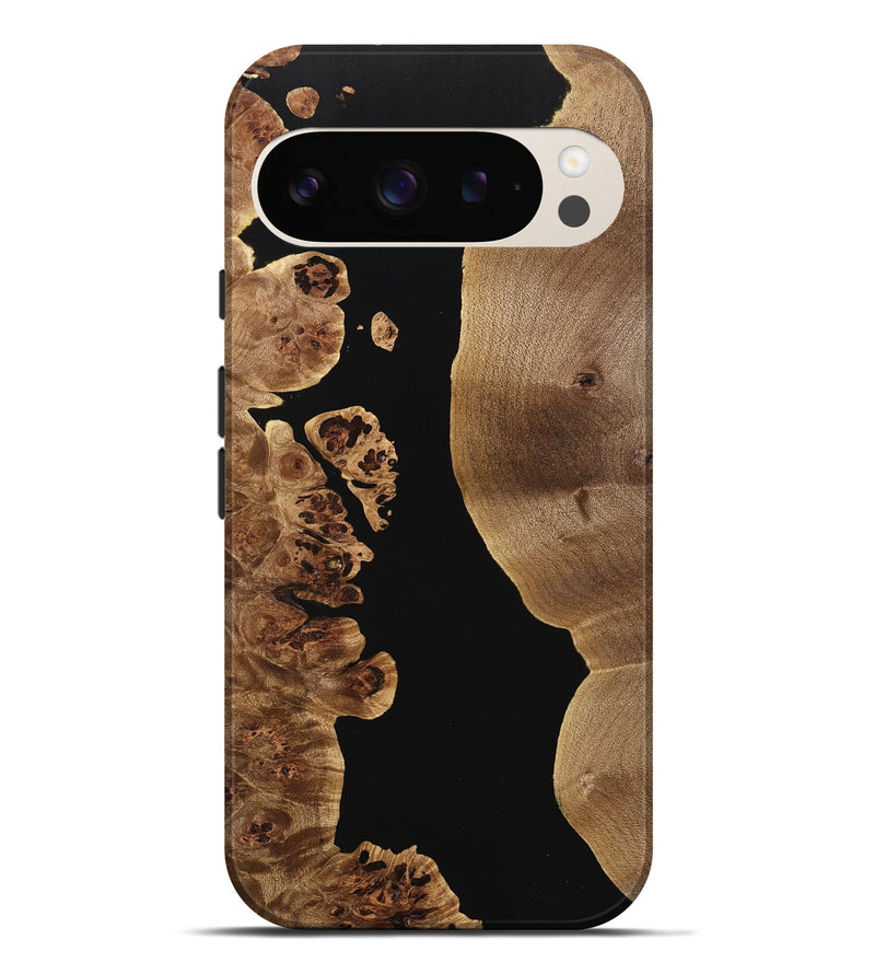 Pixel 9 Pro XL Wood Live Edge Phone Case - Marty (Pure Black, 733401)